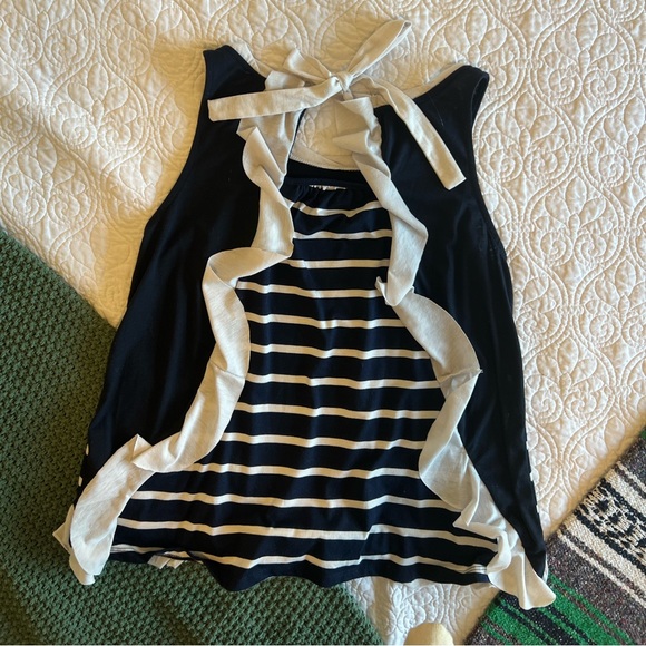 Navy & White Stripped Tunic Blouse - Picture 11 of 16